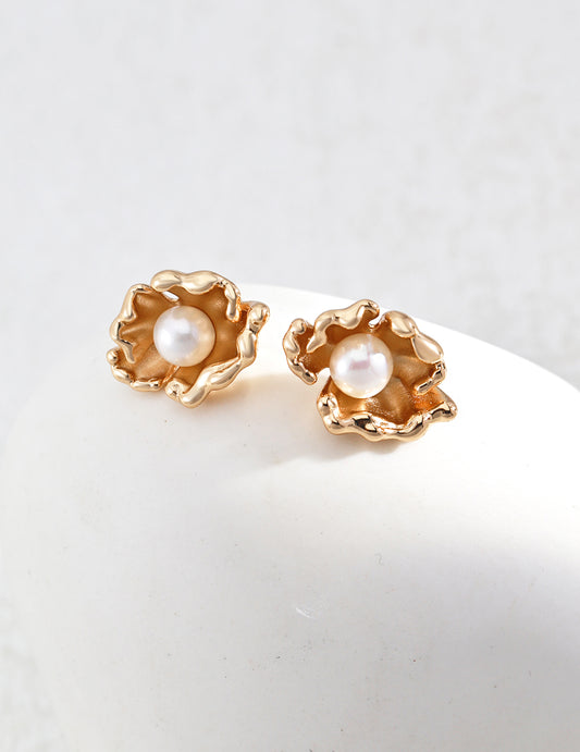 My Store Moonlit Wave Pearl Studs Earrings