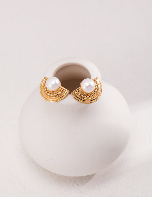 My Store “Aurelia Halo” Vintage Pearl Stud Earrings Earrings