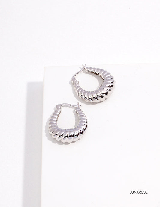 My Store Aurelia Ripple Hoops Silver Earrings