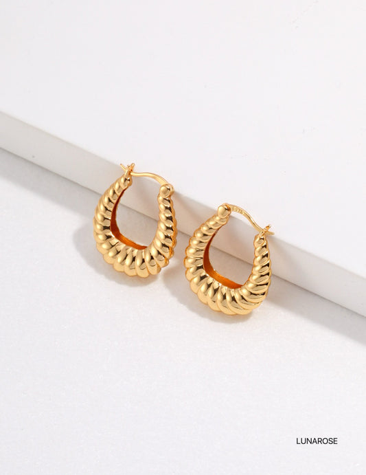 My Store Aurelia Ripple Hoops Gold Earrings