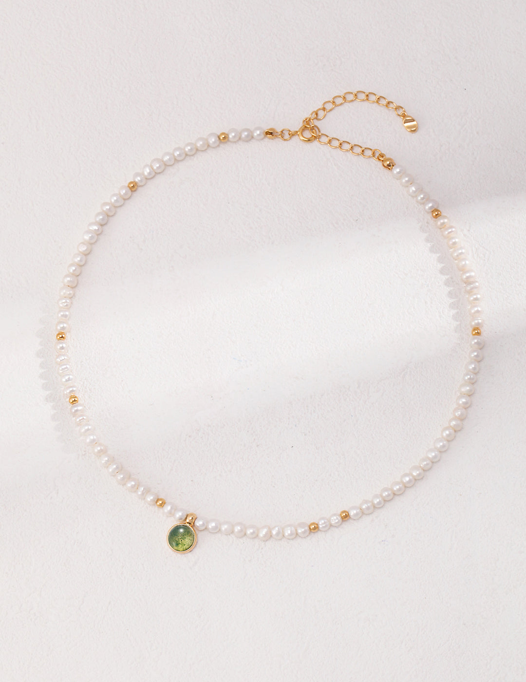 My Store Mystic Pearl & Green Agate Necklace Pearl necklace