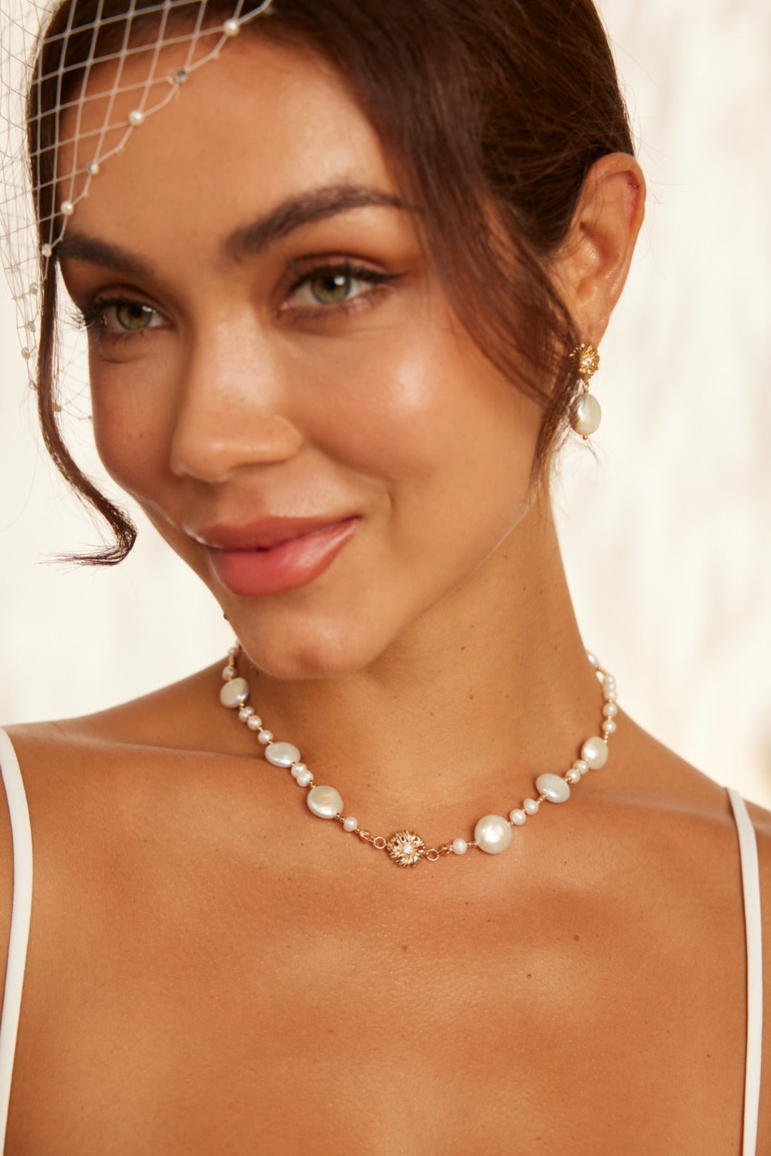 My Store Baroque Pearl Gold-Tone Choker Necklace Pearl necklace
