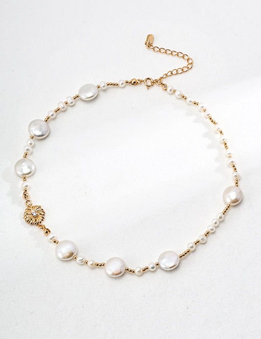 My Store Baroque Pearl Gold-Tone Choker Necklace Pearl necklace