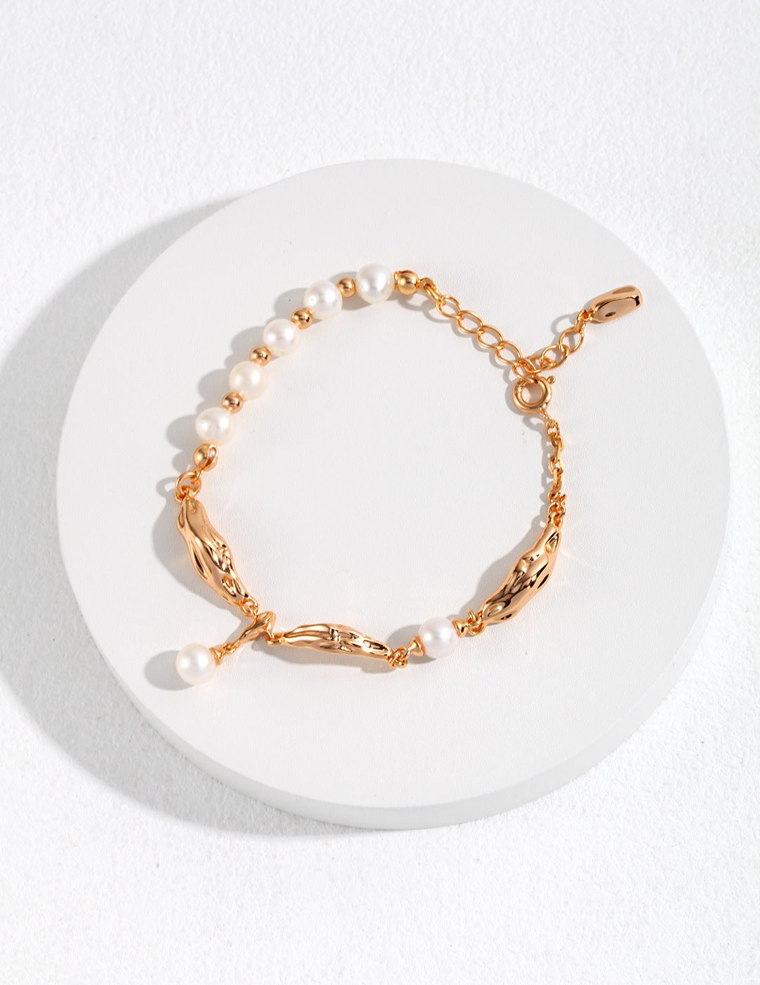 My Store Silken Curve Pearl Bracelet Gold Bracelet