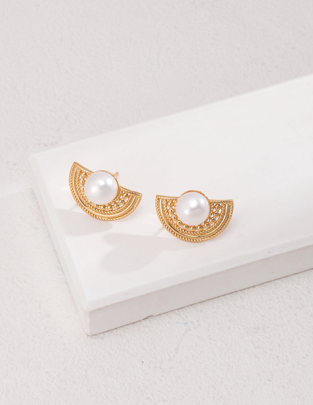 My Store “Aurelia Halo” Vintage Pearl Stud Earrings Earrings