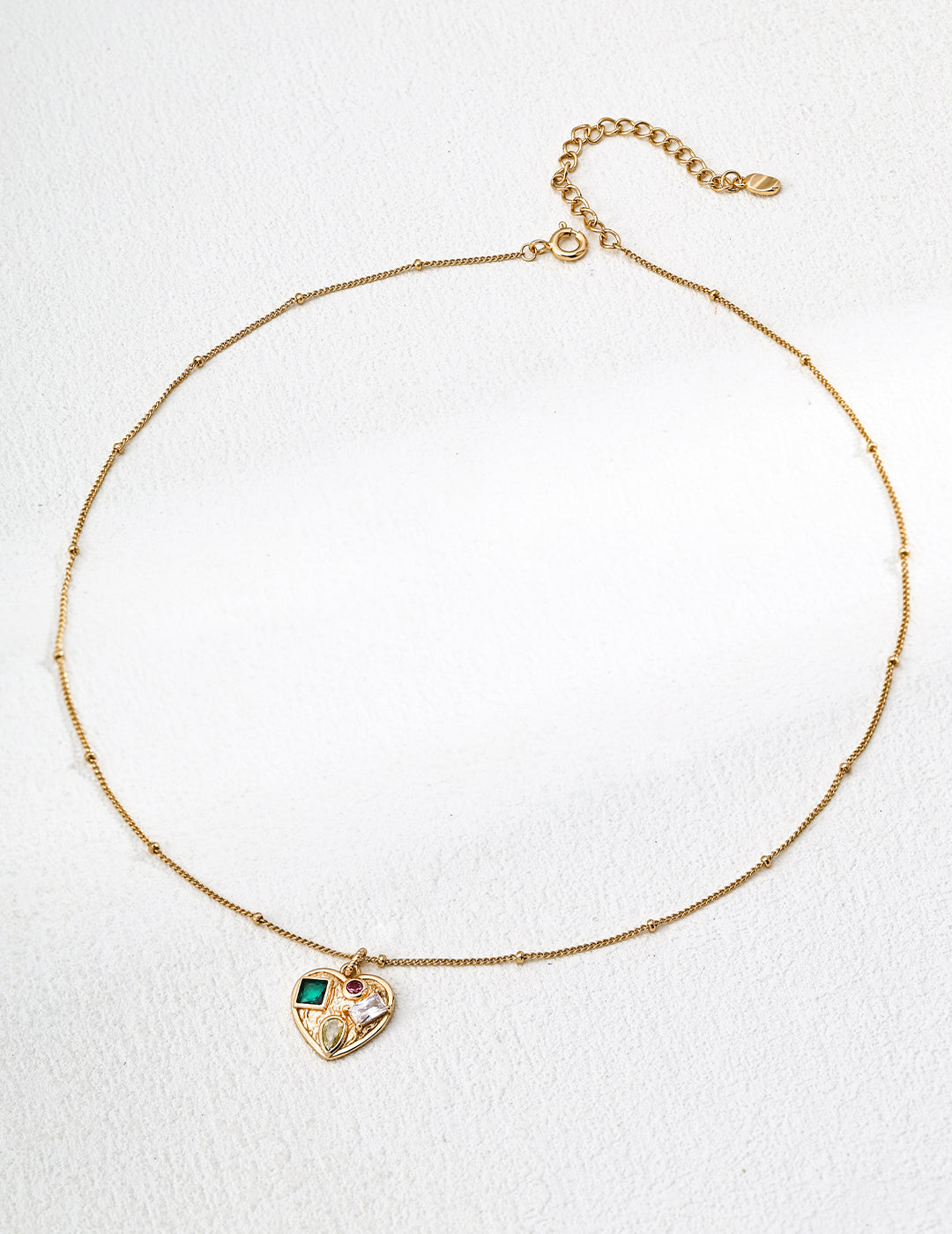 A_LUNAROSE Vintage Heart Charm Necklace Pearl necklace