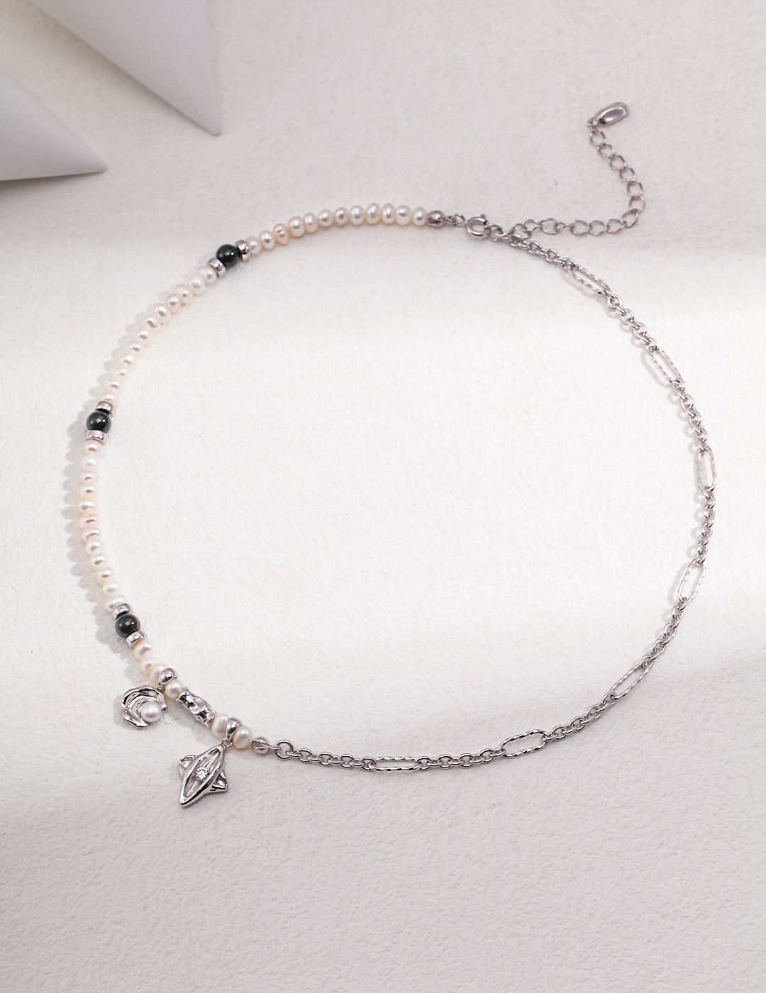 A_LUNAROSE Celestial Harmony Baroque Pearl Necklace Silver Pearl necklace
