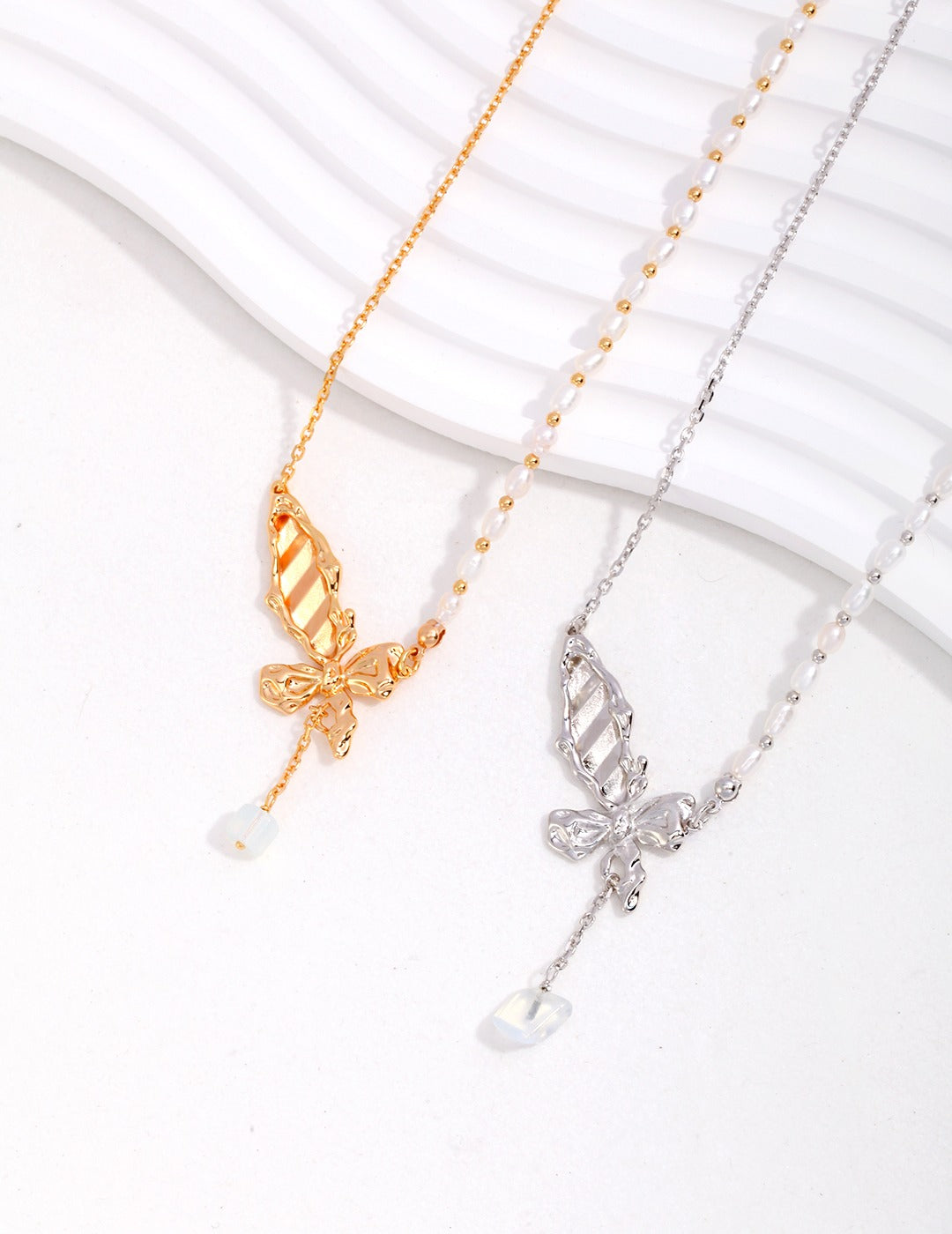 A_LUNAROSE “Seraphina” Butterfly Pearl Drop Necklace Pearl necklace