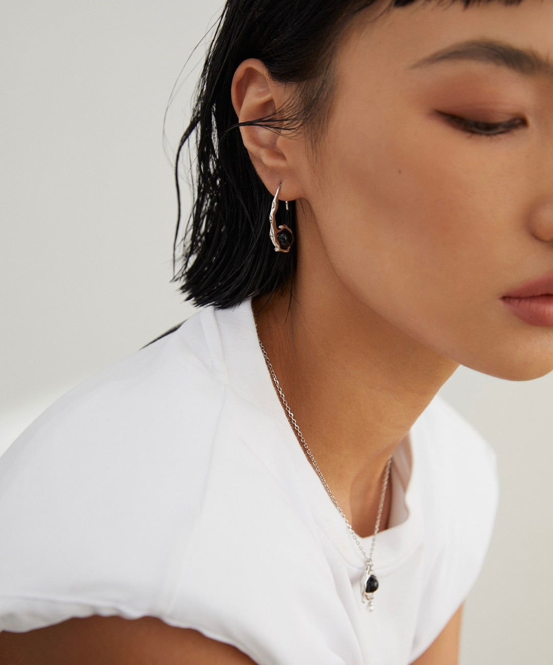 A_LUNAROSE “Orbit of Duality” Moonstone & Pearl Necklace Pearl necklace