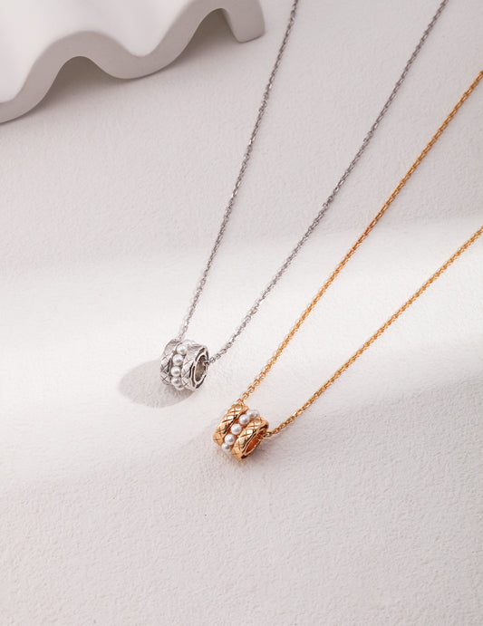 A_LUNAROSE “Luna Orbit” Dual-Charm Pearl Necklace Pearl necklace