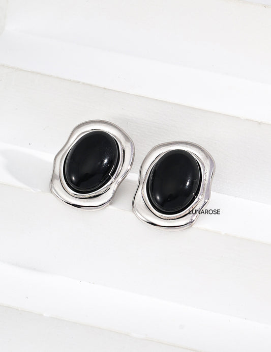 My Store Ripple Pearl Earrings Black Earrings