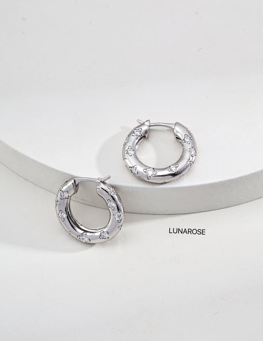 My Store Twinkle Hoops Silver Earrings