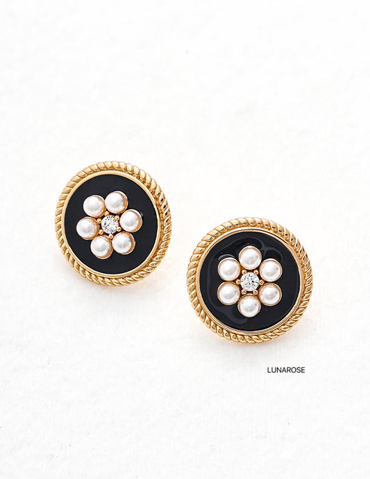 My Store Noir Fleur Studs Earrings