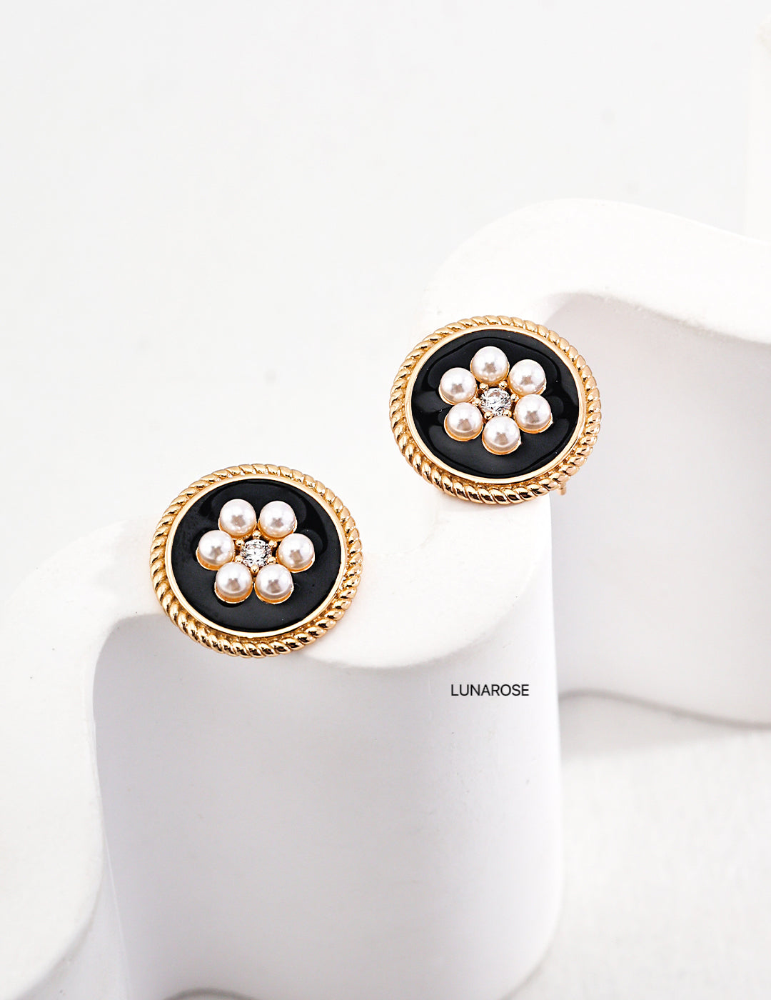My Store Noir Fleur Studs Earrings