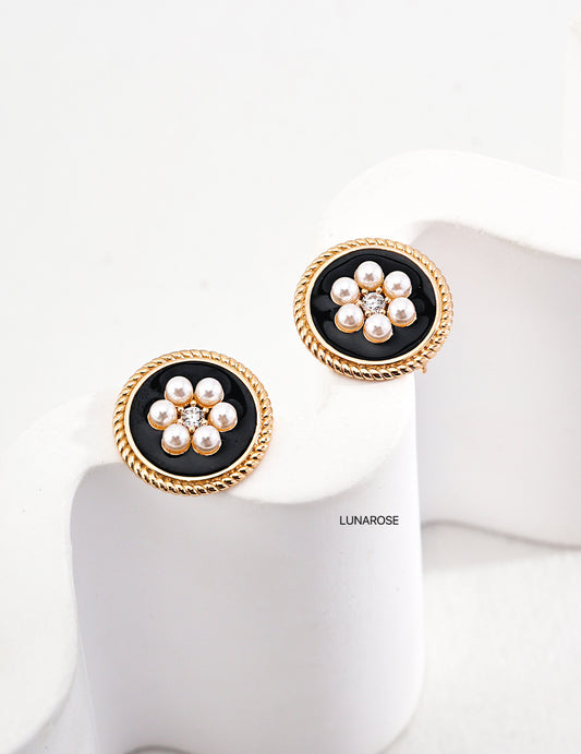 My Store Noir Fleur Studs Earrings