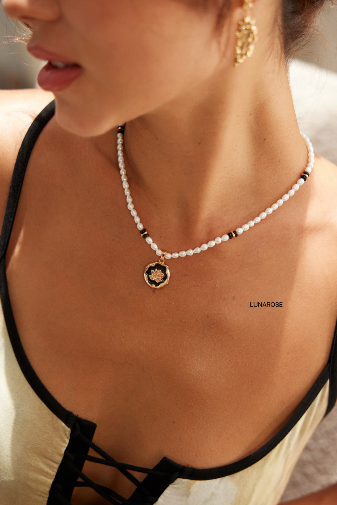 My Store Rose Medallion Pearl Necklace Pearl necklace