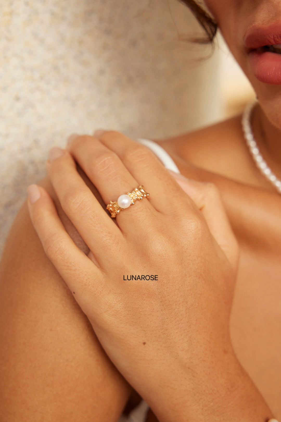 My Store Wave Reflects Moonlight Pearl Split Ring Ring