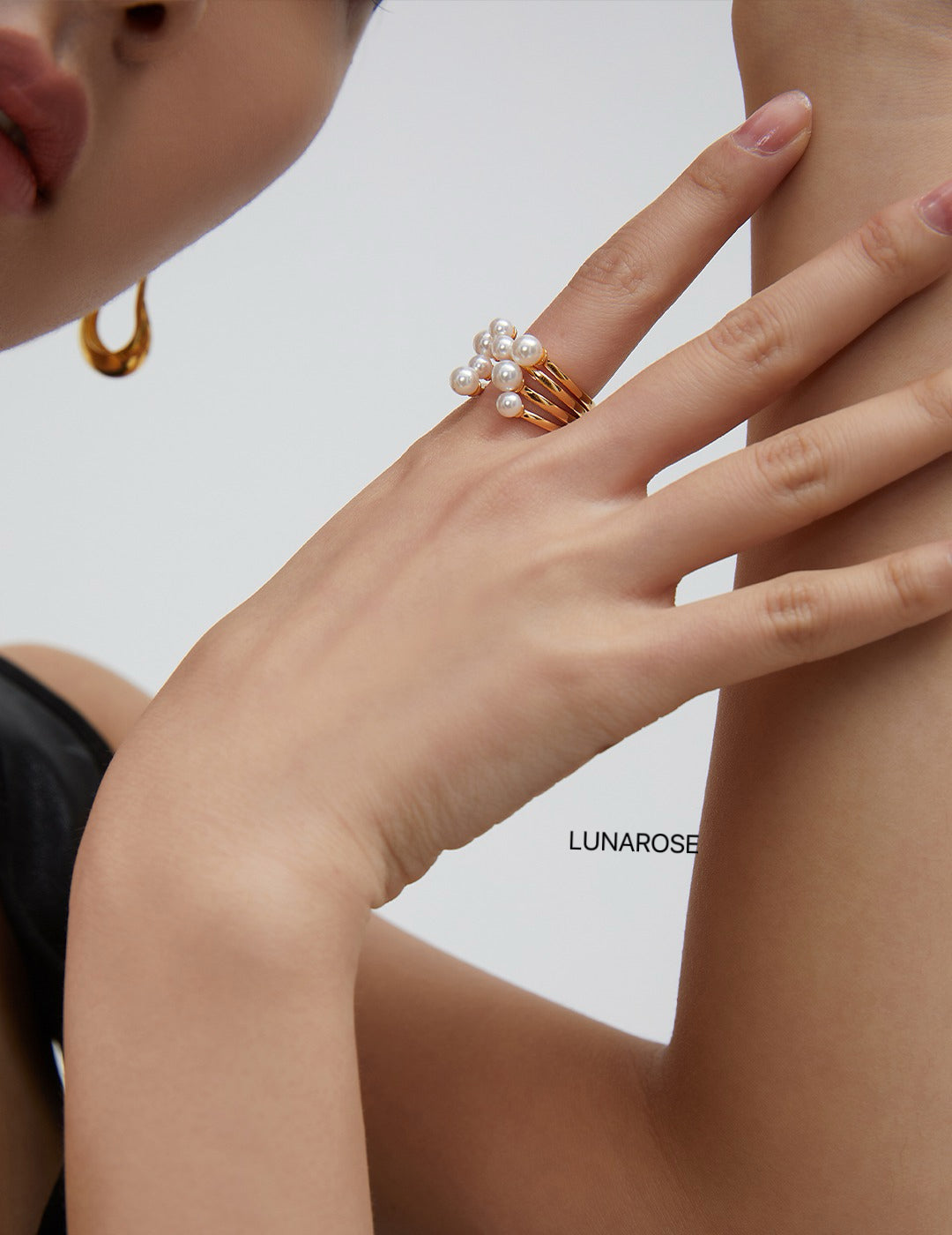 My Store Blooming Grace - Layered Pearl Ring Ring