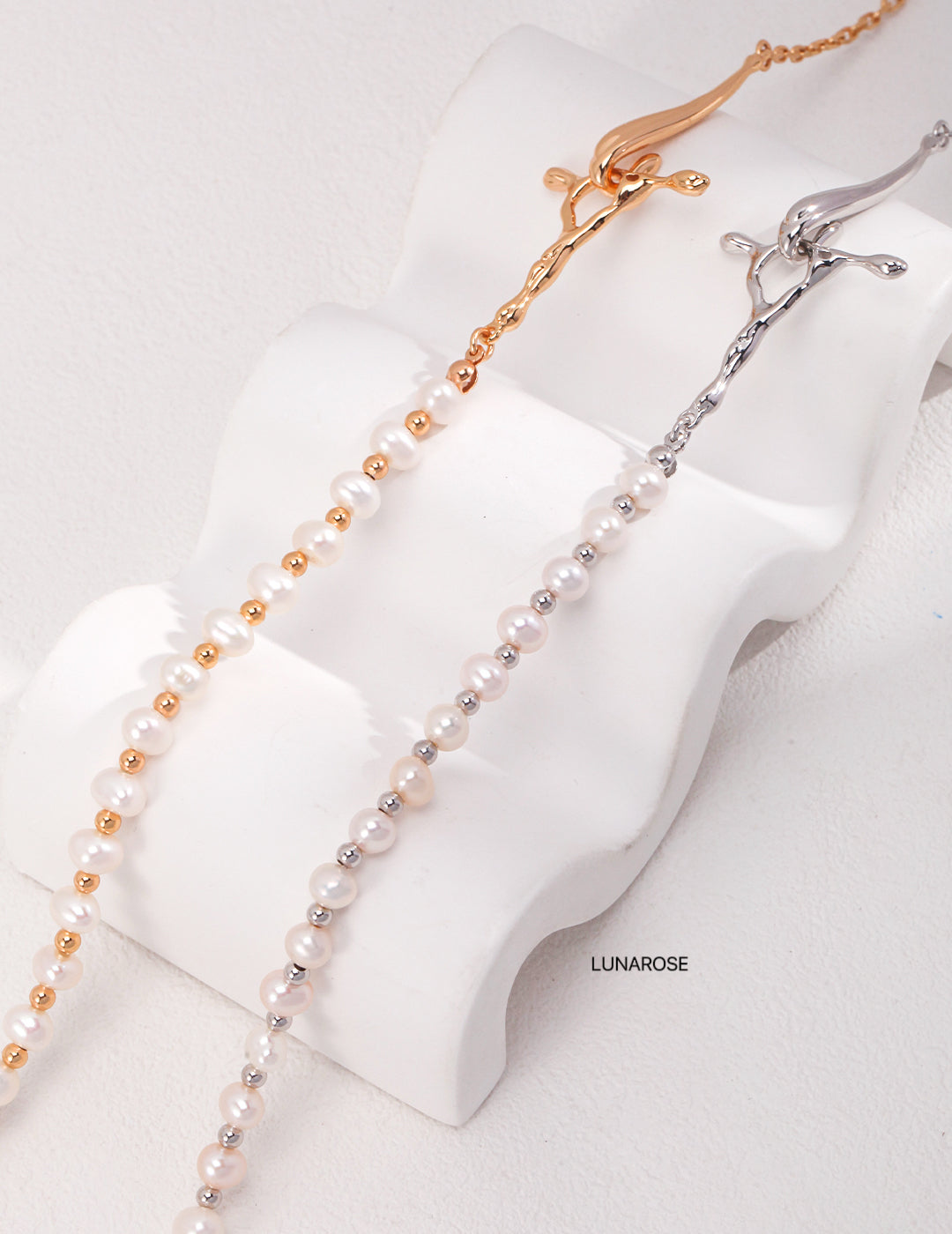 My Store Flow & Form — Natural Pearl Chain Necklace Silver Pearl necklace