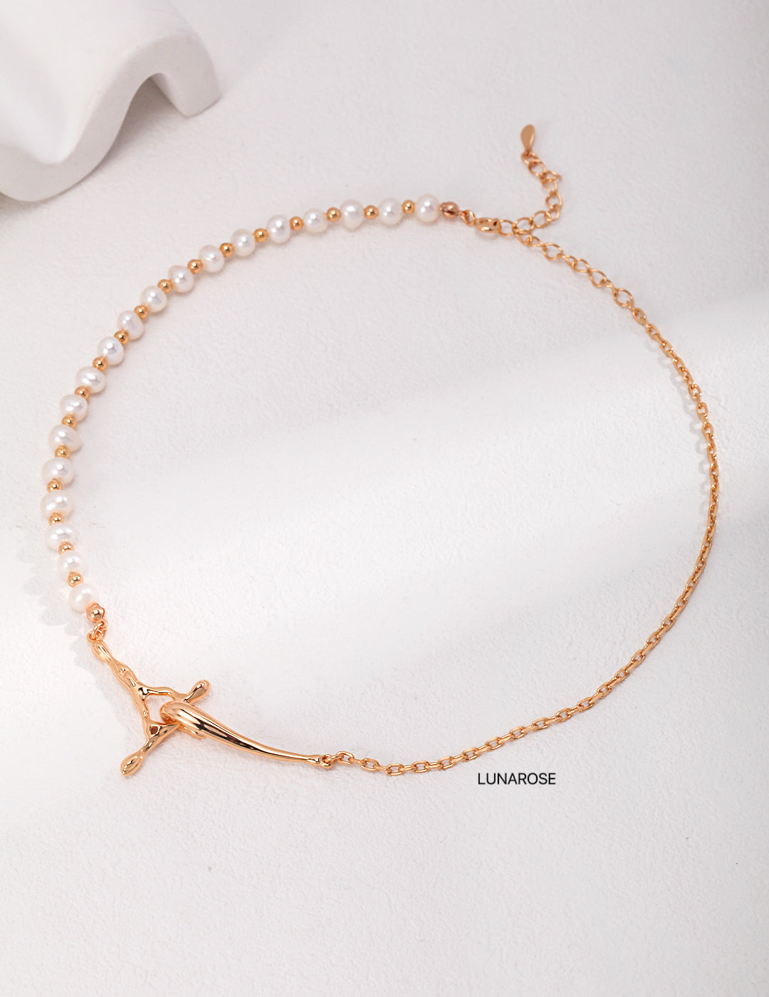 My Store Flow & Form — Natural Pearl Chain Necklace Gold Pearl necklace