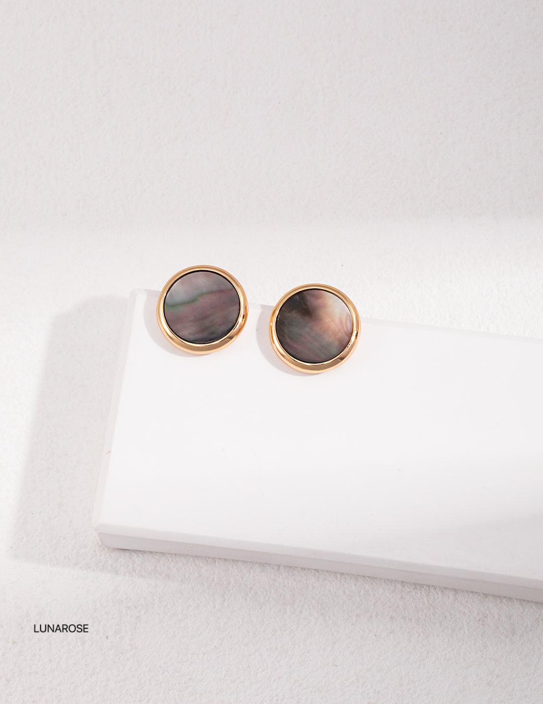 My Store Noir Shell Studs Earrings