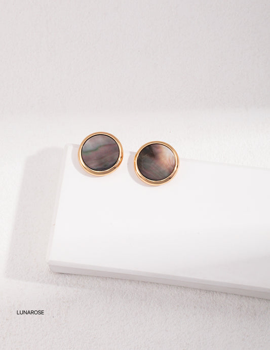My Store Noir Shell Studs Earrings