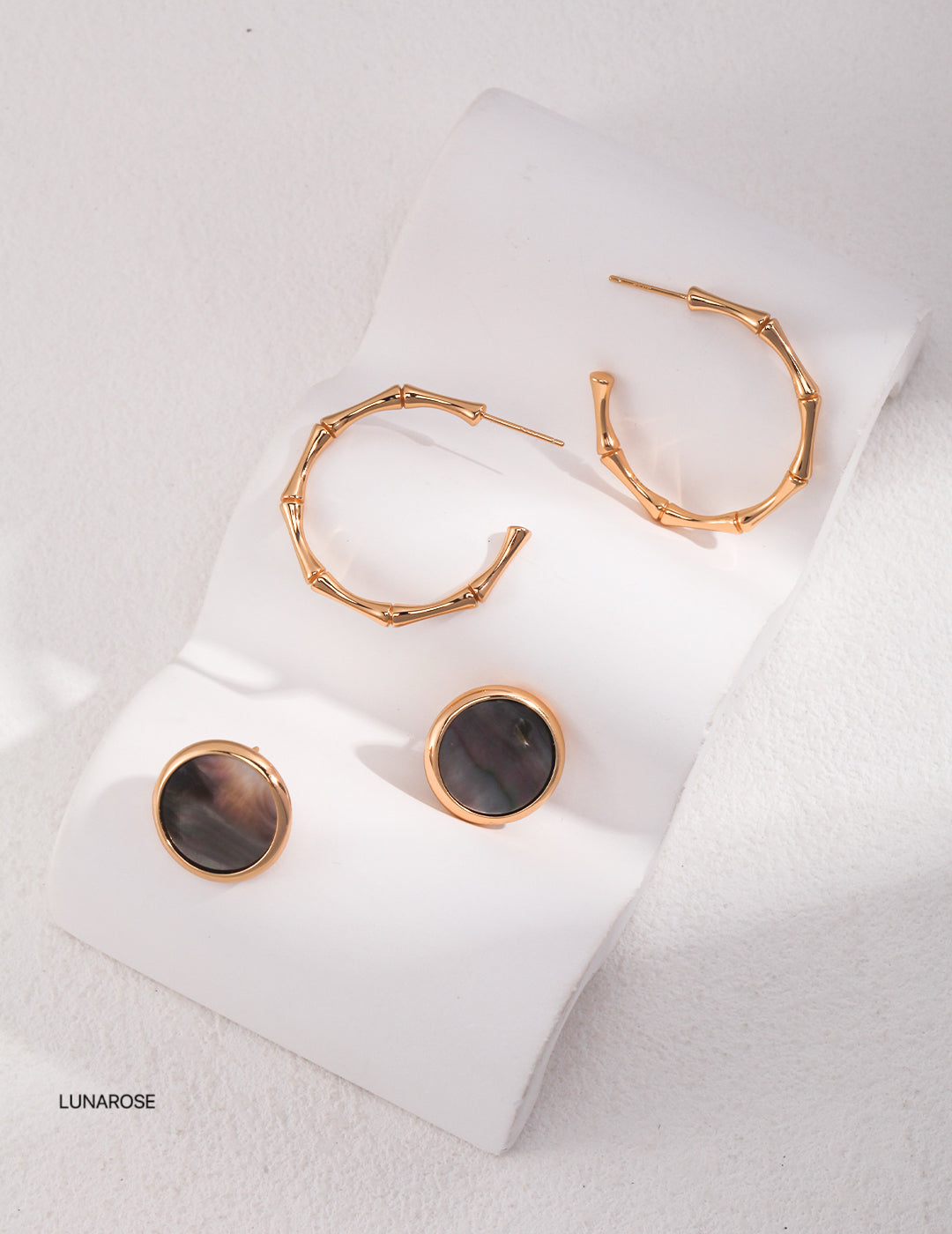 My Store Noir Shell Studs Earrings