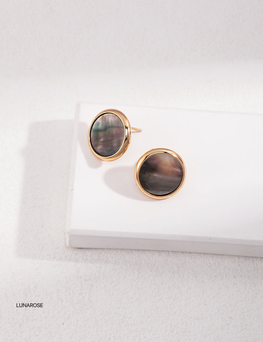 My Store Noir Shell Studs Earrings