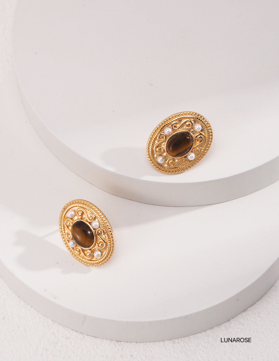 My Store Athena’s Gaze — Vintage Tiger’s Eye Earrings Earrings